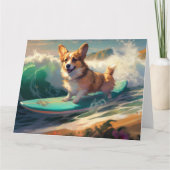 Corgi Beach Surfmalerei Karte (Vorderseite)