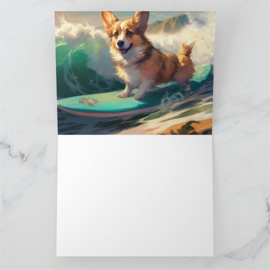 Corgi Beach Surfmalerei Karte (Innenseite)