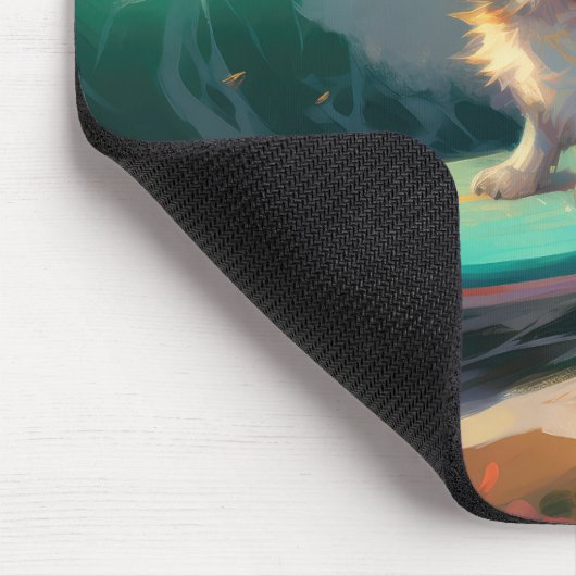 Corgi Beach Surfmalerei Mousepad (Ecke)
