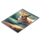 Corgi Beach Surfmalerei Notizblock (Linke Seite)