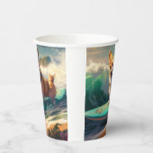 Corgi Beach Surfmalerei Pappbecher (Links)