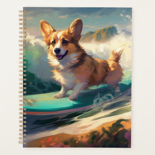 Corgi Beach Surfmalerei Planer (Vorderseite)
