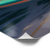 Corgi Beach Surfmalerei Poster (Ecke)