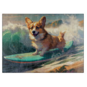 Corgi Beach Surfmalerei Schneidebrett (Vorderseite)