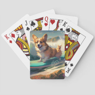 Corgi Beach Surfmalerei Spielkarten
