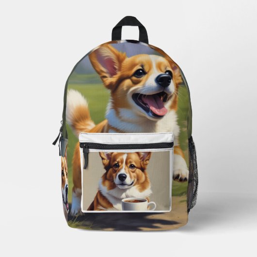 Corgi Bedruckter Rucksack (Vorderseite)