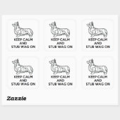 Corgi "Behalt Calm" Stickers (Blatt)