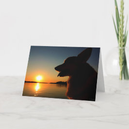 Corgi bei Sunset Condolence Card Karte