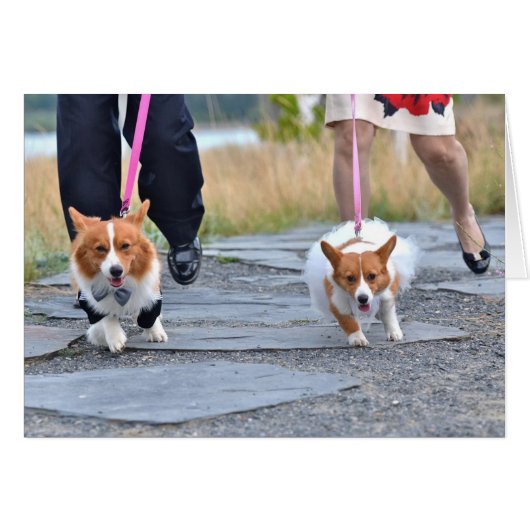Corgi Bi&Groom Karte (Vorderseite (Horizontal))