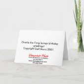 Corgi Birthday Card Karte (Rückseite)