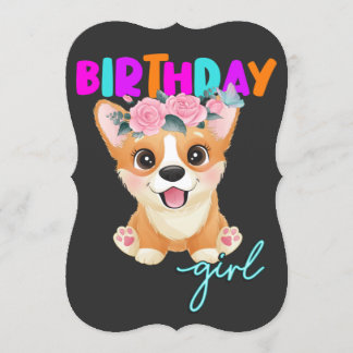 Corgi Birthday Girl Corgi Hund Liebe Geschenke Einladung