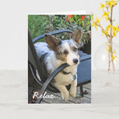 Corgi birthday karte (Gelbe Blume)