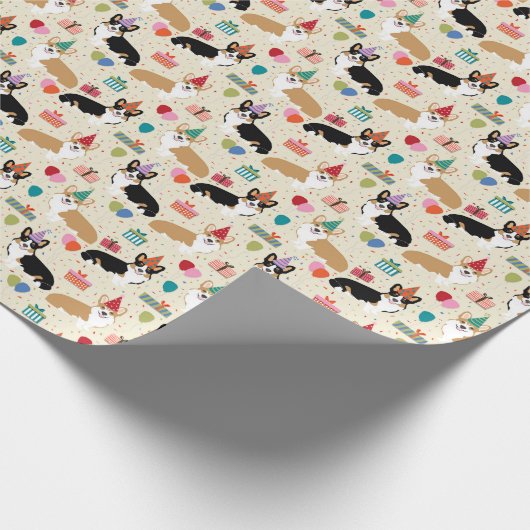 Corgi Birthday Packpapier (Ecke)