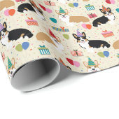 Corgi Birthday Packpapier (Rolleneckpunkt)