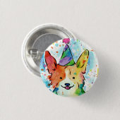 Corgi Birthday Party Button (Vorne & Hinten)