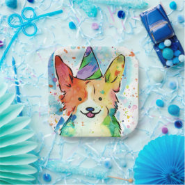 Corgi Birthday Party Pappteller