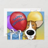 Corgi Birthday Postcard Postkarte (Vorne/Hinten)