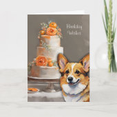 Corgi Birthday wünschcard Dankeskarte (Vorderseite)