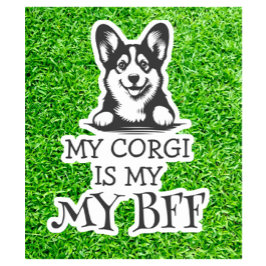 Corgi Black and White Best Furry Friend Theme Aufkleber