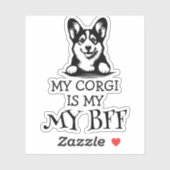 Corgi Black and White Best Furry Friend Theme Aufkleber (Blatt)