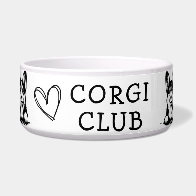 Corgi Black and White Theme Napf (Vorderseite)