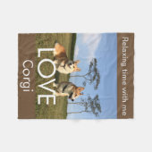 corgi blanket blue sky fleecedecke (Vorderseite (Horizontal))