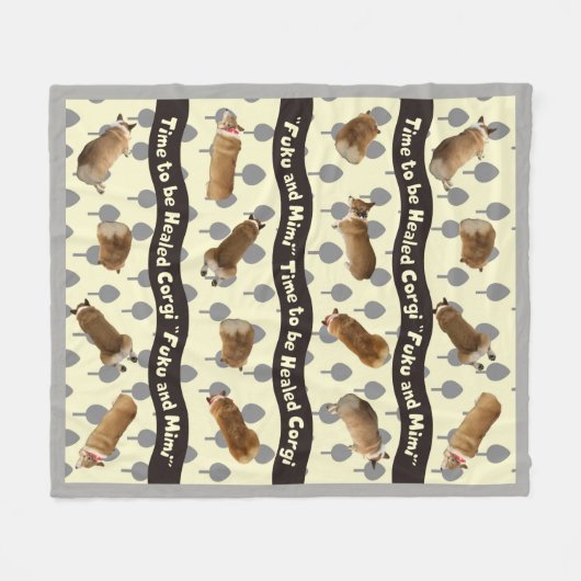 corgi blanket tree fleecedecke (Vorderseite (Horizontal))