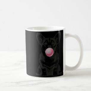 Corgi bläst Kaugummi Lustiger Hunde-Cartoon-Meme Kaffeetasse