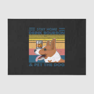 Corgi Bleibe Zuhause Drink Bourbon und fütterte de Seidenpapier