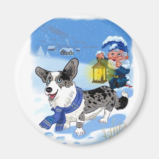 Corgi Blue merle Magnet (Vorne)