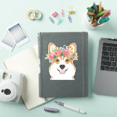 Corgi Blume Crown Vinyl Aufkleber (iPad Hülle)