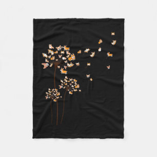 Corgi Blume Fly Dandelion Niedlich Dog Lover Fleecedecke