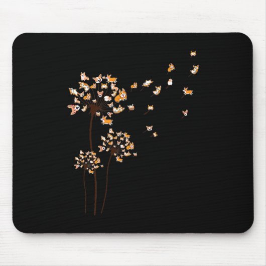 Corgi Blume Fly Dandelion Niedlich Dog Lover Mousepad (Vorne)