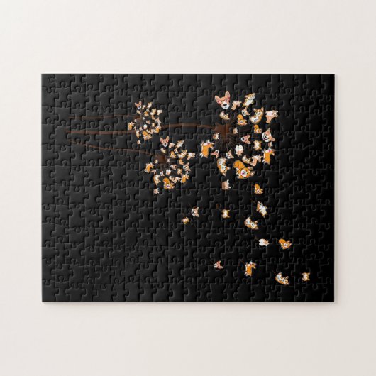 Corgi Blume Fly Dandelion Niedlich Dog Lover Puzzle (Horizontal)