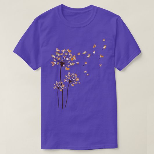 Corgi Blume Fly Dandelion Niedlich Dog Lover  T-Shirt (Design vorne)