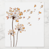 Corgi Blume Fly Dandelion Shirt Niedlich Hund Love Weinetikett (Einzelnes Label)