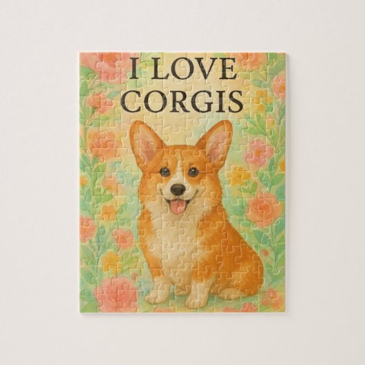 Corgi-Blumenpuzzle Puzzle (Vertikal)