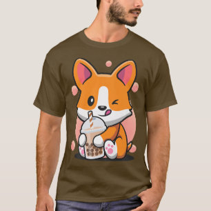 Corgi Boba Tea Funny Puppy Drink Bubble Tee Dog