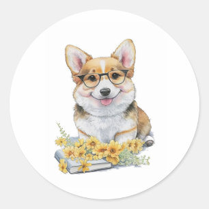 Corgi Books Blume Runder Aufkleber