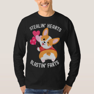 Corgi Breakin Hearts Blastin Farts Valentines Day  T-Shirt