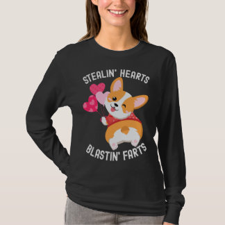 Corgi Breakin Hearts Blastin Farts Valentines Day  T-Shirt