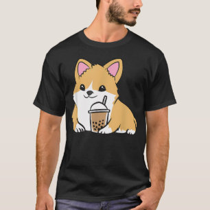 Corgi Bubble Tea Welsh Corgi Perl Milchtee T-Shirt