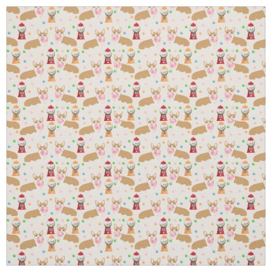 Corgi bubblegum Gewebe - hellrosa Stoff (Muster)