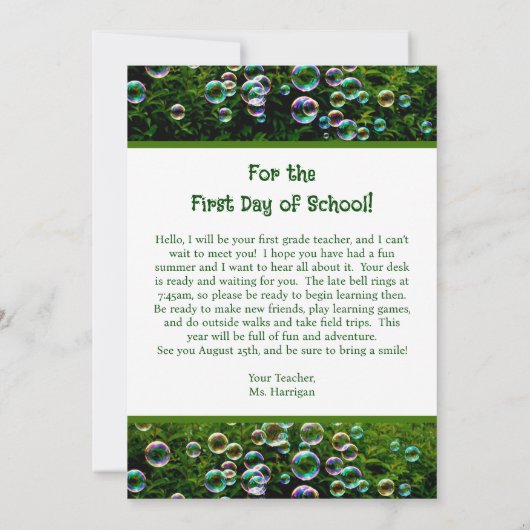 Corgi Bubbles Welcome Student Message Card Einladung (Rückseite)