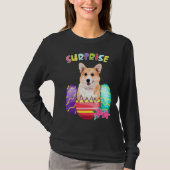Corgi Bunny With Eggs Easter Dog T-Shirt (Vorderseite)