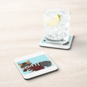 Corgi Burglar Getränkeuntersetzer (Rechte Seite)