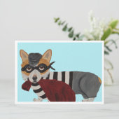 Corgi Burglar Invitation Einladung (Stehend Vorderseite)