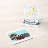 Corgi Burglar  Rechteckiger Pappuntersetzer (Vor Ort)