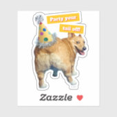 Corgi Butt Birthday Hat Aufkleber (Blatt)