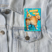 Corgi Butt Birthday Hat Button (Insitu)